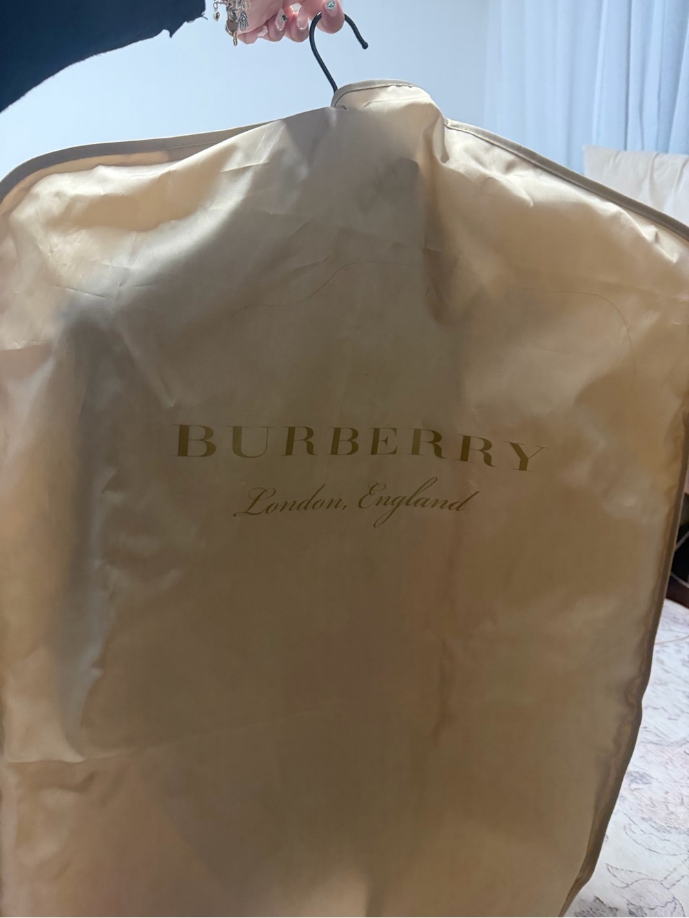 Burberry Navy Quilted Jacket with Check Cuff Detail - Picture 3 of 3